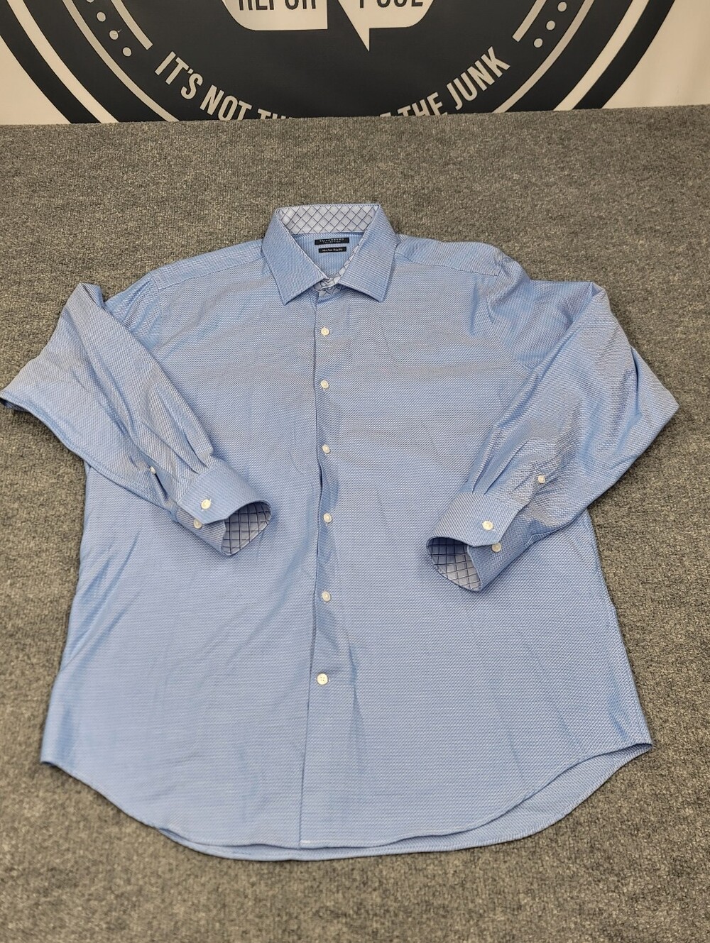 Tailorbyrd Collection Trim Fit Non Iron Long Sleeve Dress Shirt Mens Size 17